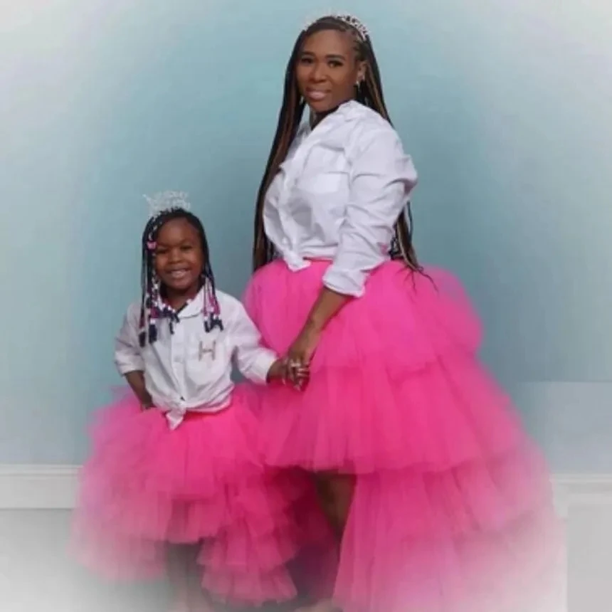 

Custom Made Women Tutu Skirts Puffy High Low Maxi Skirts Tiered Tulle Long Hot Pink Adult Skirt Ruffled