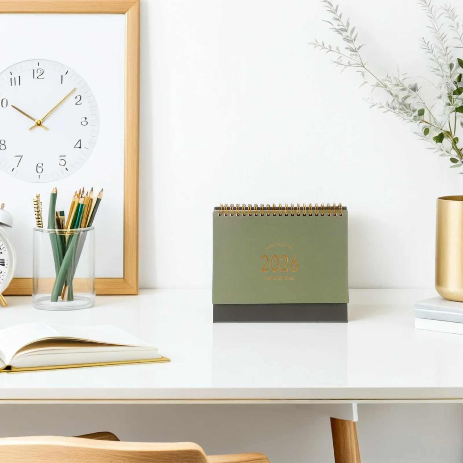 

Small Desk Calendar 2025-2026 Thick Paper Standing Flip Monthly Planner for Office Home Desktop Desk Calendar Standing