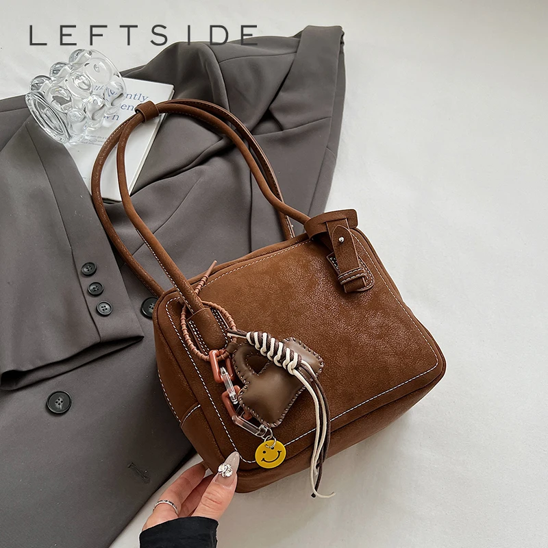 

LEFTSIDE 2025 Summer Small PU Leather Handbags and Purses Women's Underarm Bag Female New Trend Luxury Branded Shoulder Bags