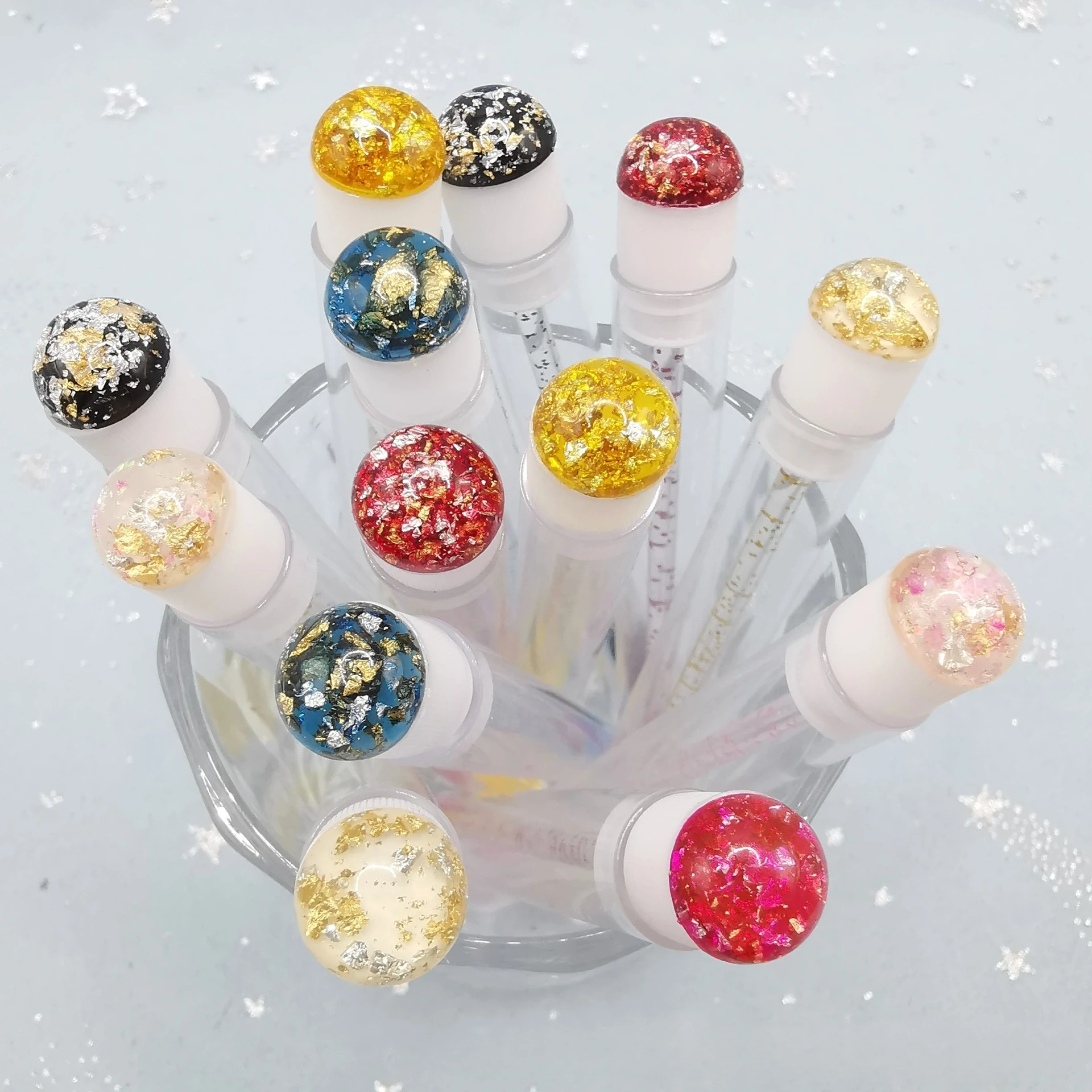 50pcsWholesale Custom logo Glitter Sequin Eyelash Brush Tube Mascara Wand Lash Spoolies Tubes Eyelash Lash Brush Tube