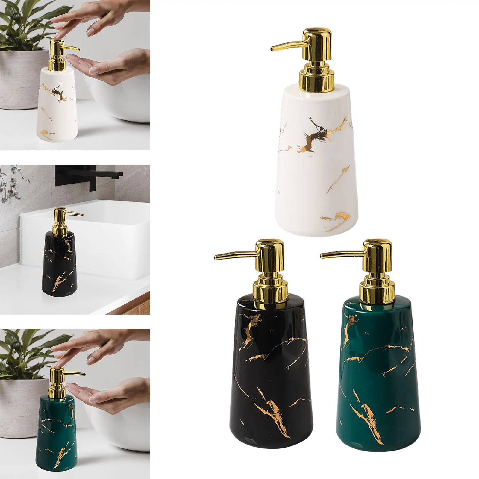 Ceramic Pump Soap Dispenser, Durable, Stylish, Waterproof, Hand Liquid,