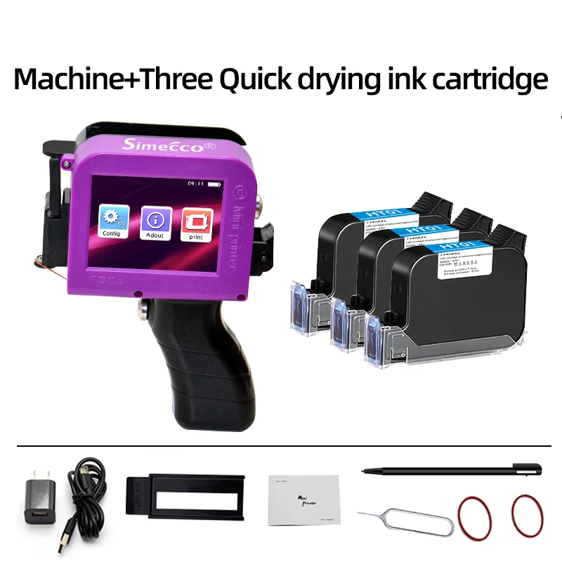 Small Portable Handheld Inkjet Label Printer QR Code Logo Date