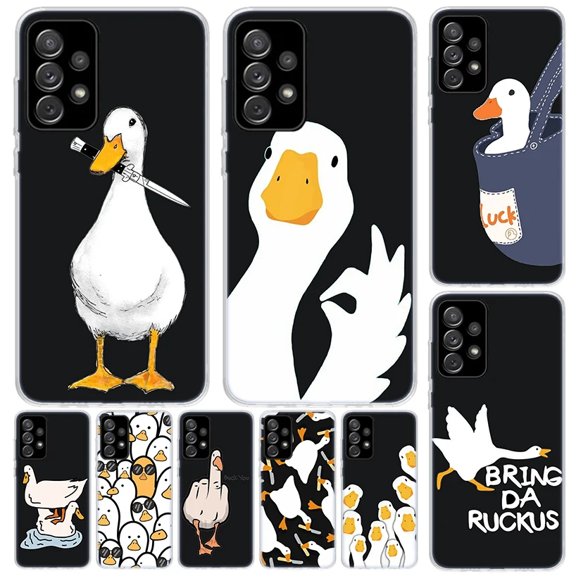 Cartoon Duck Goose Game Phone Case For Samsung Galaxy A15 A14 A54 A13 A53 A12 A52S A55 A22 A23 A24 A32 A33 A34 A25 A35 A03S A04S