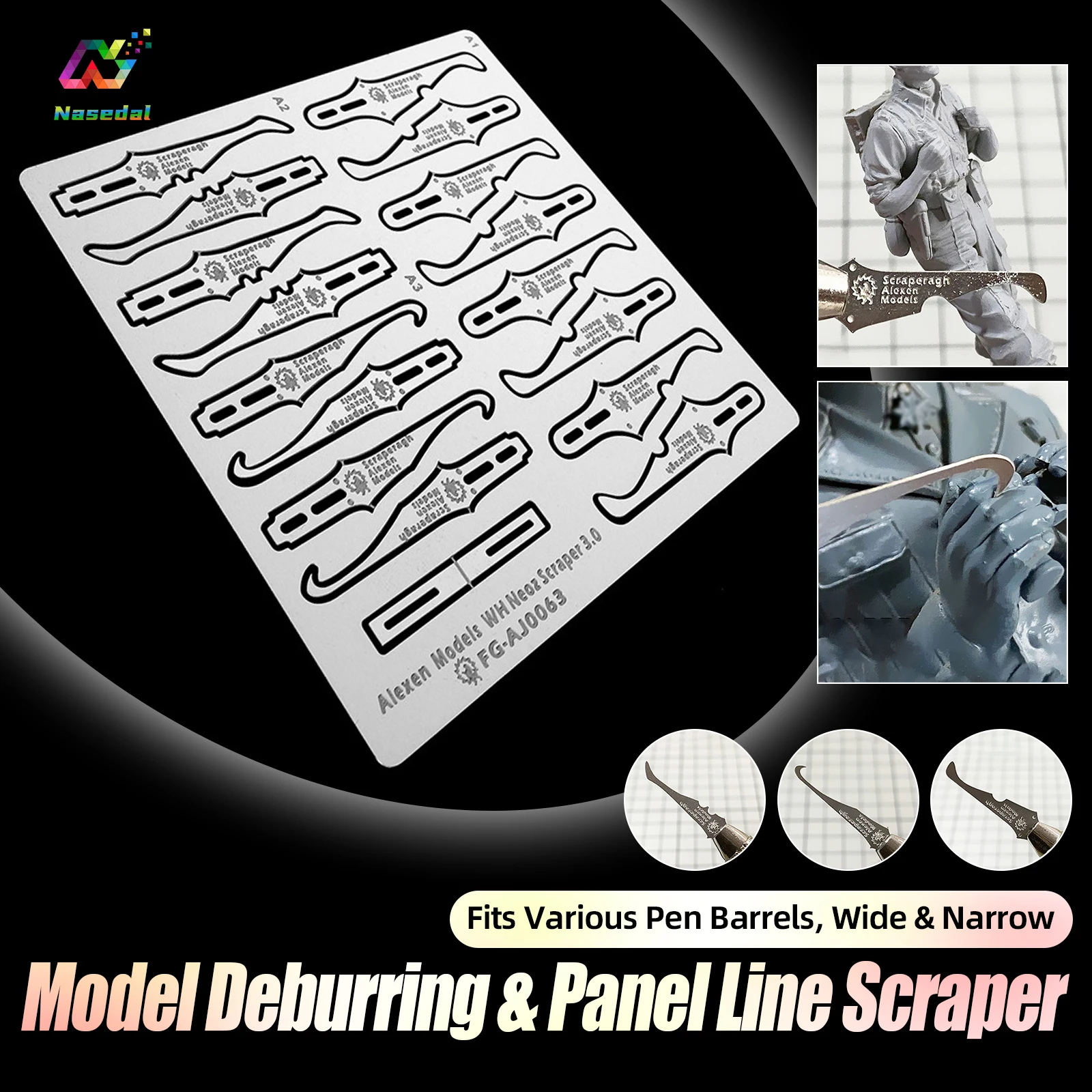 

Alexen AJ0063 Model Edge Trimmer Line Engraving Knife Professional Scraper Liner Tool for Gundam Figurines Statues Hobby Crafts