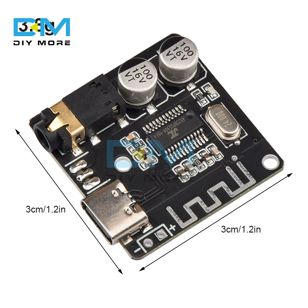 1-10pcs Mini Bluetooth Stereo Audio Receiver Board Module VHM-314 Bluetooth 5.0 MP3 Lossless Decoder Board Type-C 3.7-5V