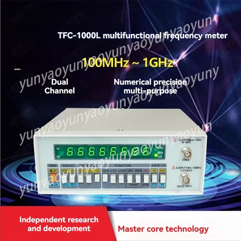 

TFC-1000L Multifunctional Digital Frequency Meter 1000MHz High Accuracy Crystal Oscillator Frequency Detector for Lab Testing