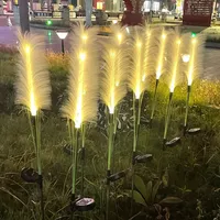 Solar LED Fiber Optic Reed Light Ground Light Decoration Reed Setaria Outdoor Waterproof Park Garden Lighting