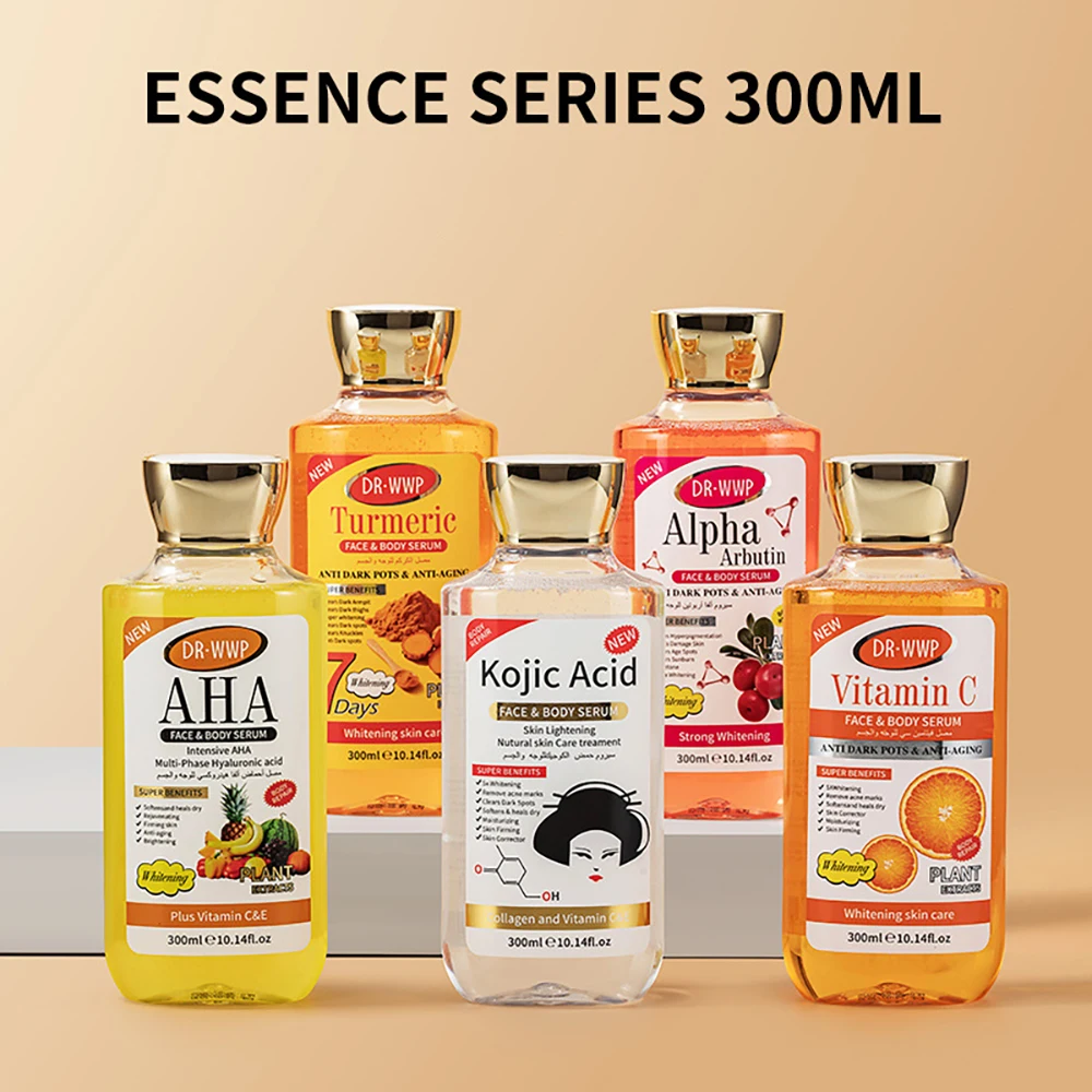 

Vitamin C AHA Essence Original liquid Kojic Acid Face Serum Arbutin Brightn Moisturizing Turmeric Repair Lifting Skin Care 350ml