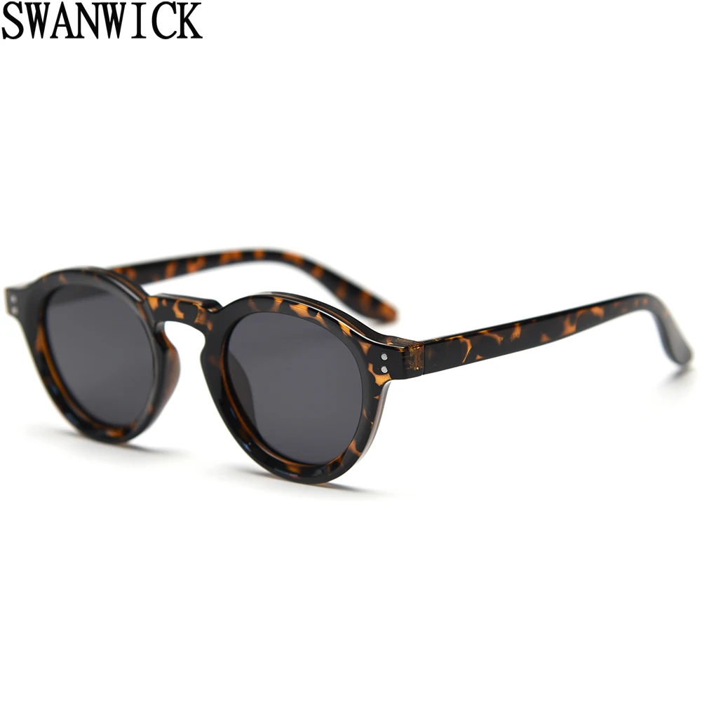 Swanwick round frame sunglasses for women TR90 polarized sun glasses retro men European style brown grey unisex gift items