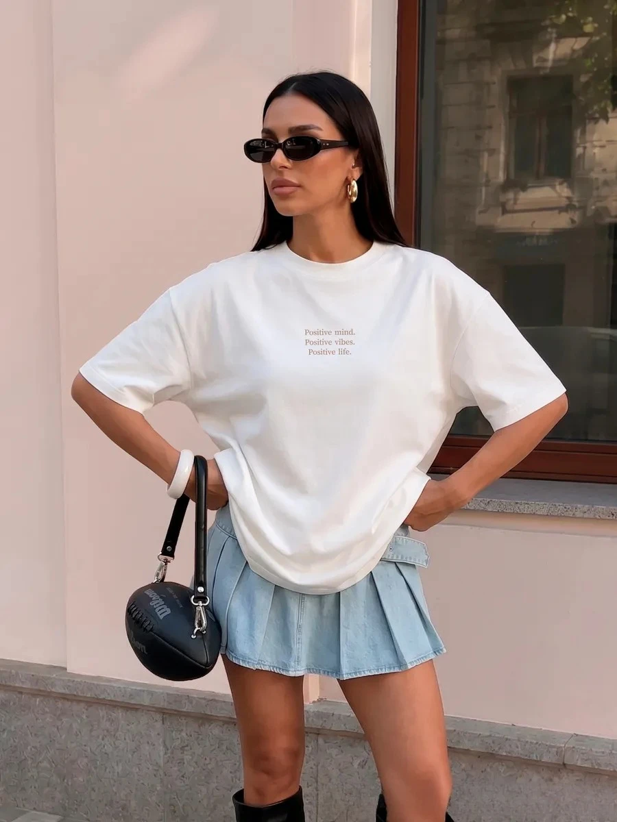 100% Cotton T-Shirt American Style Personalized Street Short Sleeved 2026 Summer Fashion Loose Over Size Top That Covers Meat