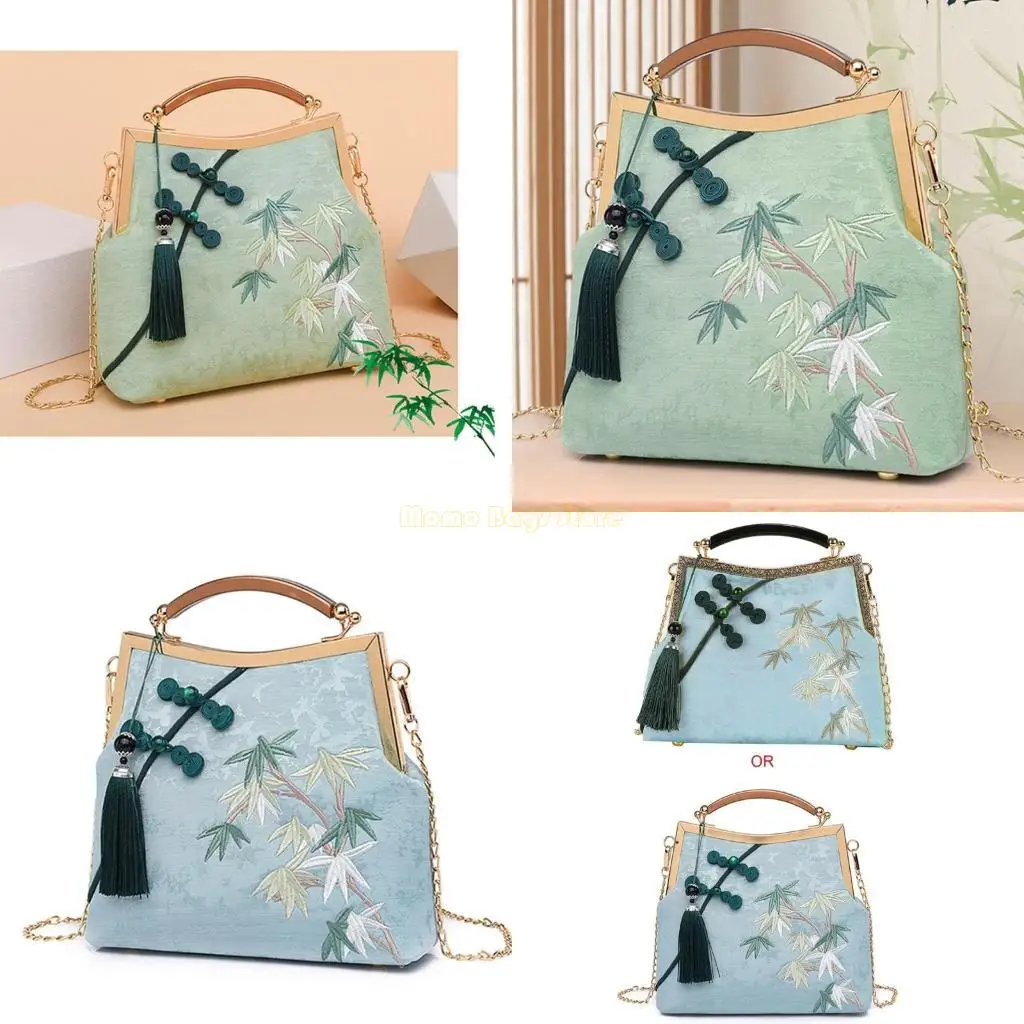

X90D Embroidery Tassel Clutch Purses for Women Evening Bag Party Prom Handbags