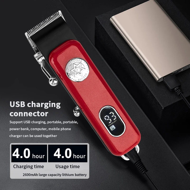 Waikil เครื่องที่ตัดขนผมไร้สายแบบชาร์จไฟได้, ที่ตัดขนไฟฟ้าแบบมืออาชีพยูเอสบีสแตนเลสสำหรับผู้ชาย