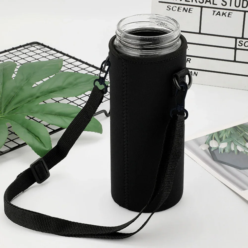 Water Bottle Sleeve Adjustable Strap, Portable Insulated Water Cup Sleeve Mom Print for 550-1500ML Sports Bottles Case