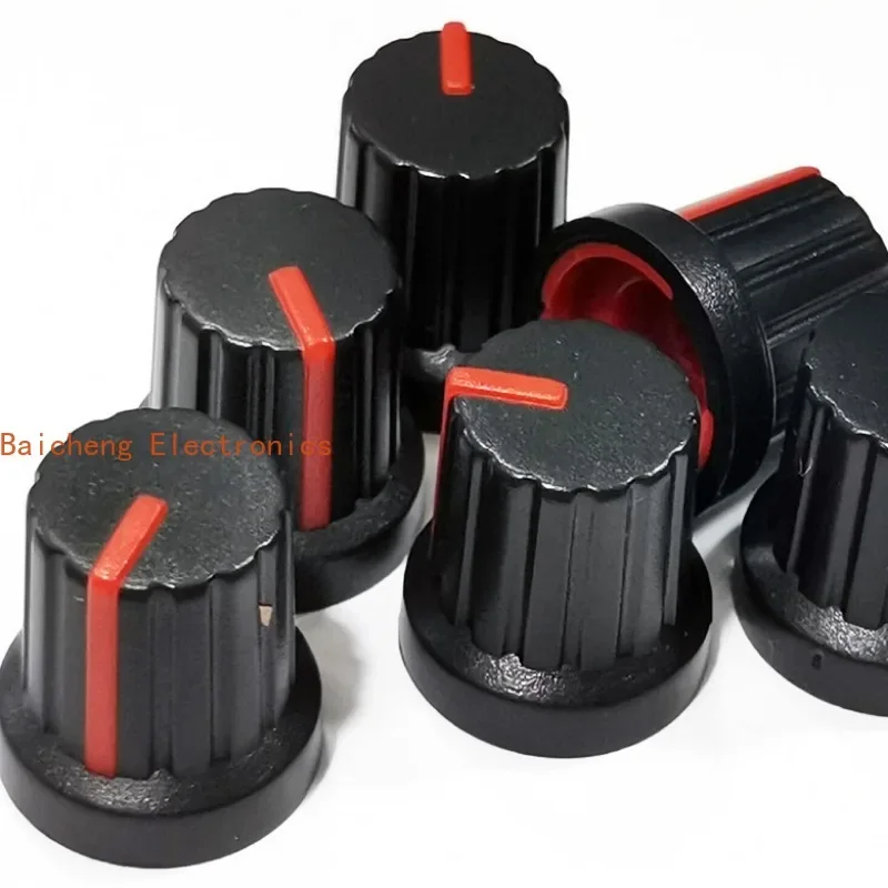 10PCS 15mm dual color plastic knob volume potentiometer 6MM flower shaft hole universal car