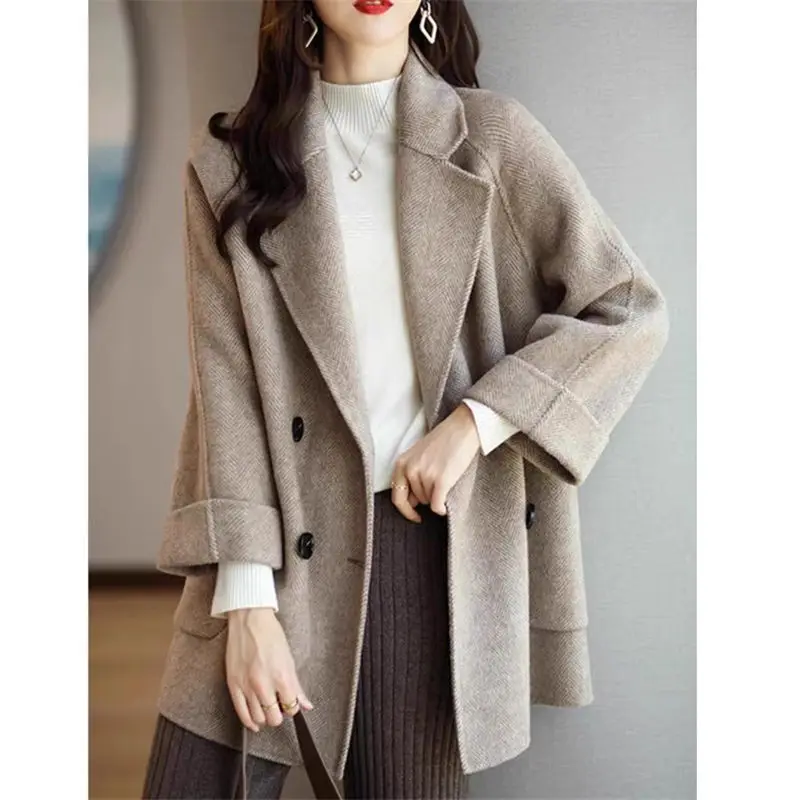 Anzug Kragen Temperament Woolen Mantel frauen Herbst Und Winter Lose Koreanische Dünne Vielseitig Gute Qualität Blazer Jacke A375