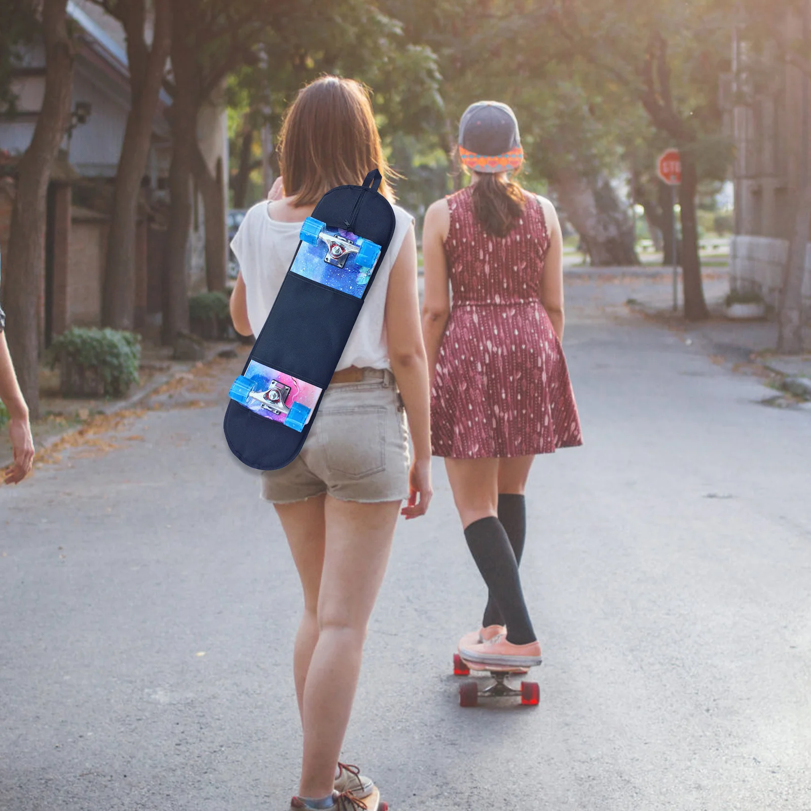 1pc Skateboard Backpack Portable Thickness Skateboard Bag For Longboard Carry Double Tilt Drift Board Rucksacks Sliding Plate