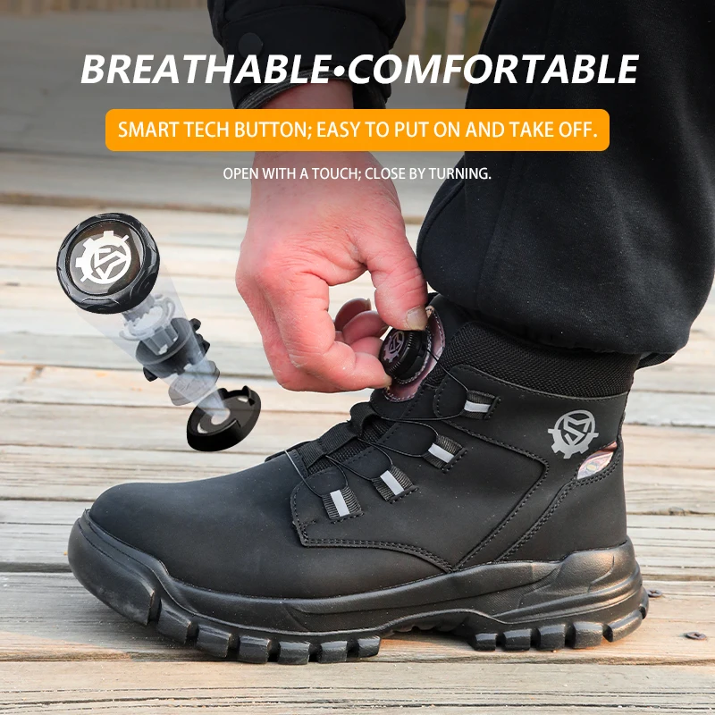 2026 Lightweight EVA Outsole Safety Shoes for Men and Women, Protective Work Shoes, Anti-Smashing, Anti-Puncture, Impact-Resista