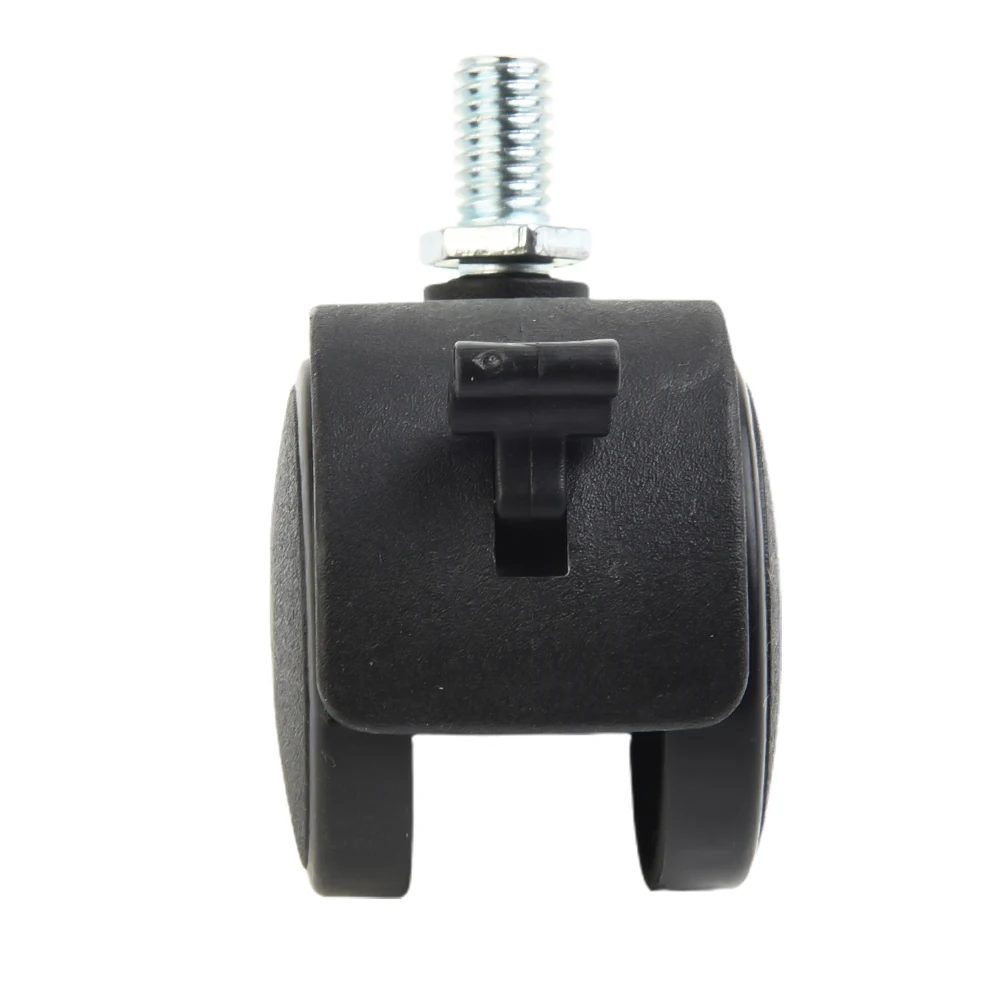 Replacement Plastic Swivel Double Wheel Roller Caster with M8 Thread Rod for Computer Chairs Furniture and Trolleys