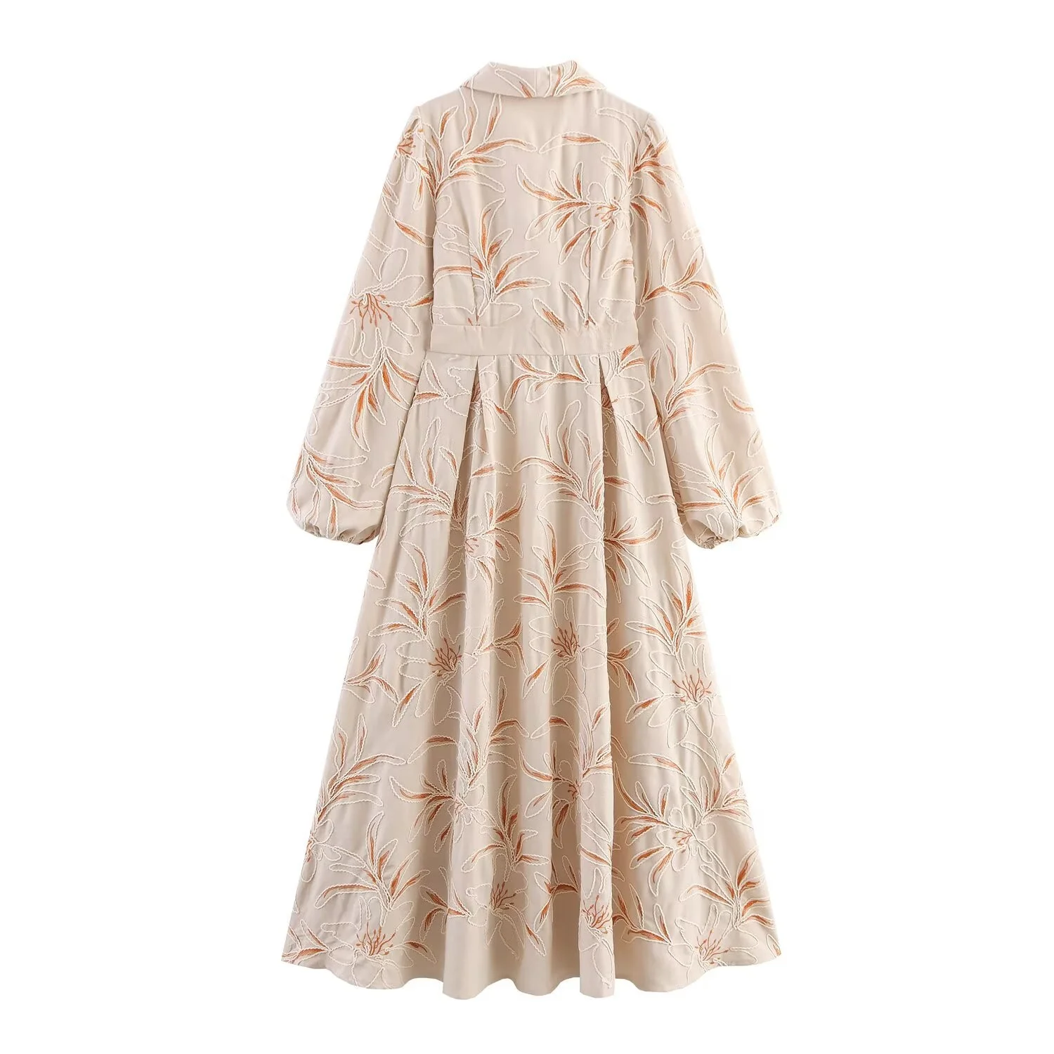 JNLEAOG automne nouveau femmes Faion Design brodé revers simple bouton taille cintrée Dr français Sle t-shirt quart Sve