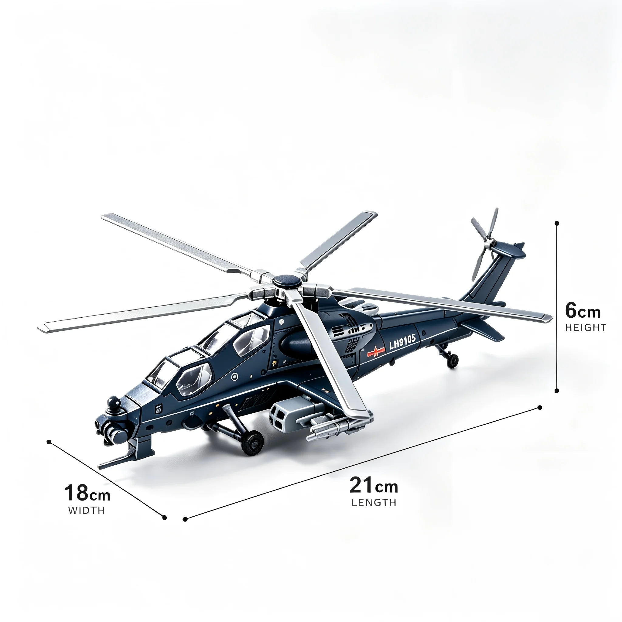 1:72 Z-10 Kampfhubschrauber, Kunststoff-Militärhubschraubermodell, Sammlerstück, Desktop-Ornament, Geschenk für Militärfans – Detail 7
