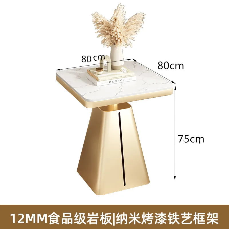 

New light luxury rock slab hotel hotel living room square coffee table modern simple and creative side table bedside small table
