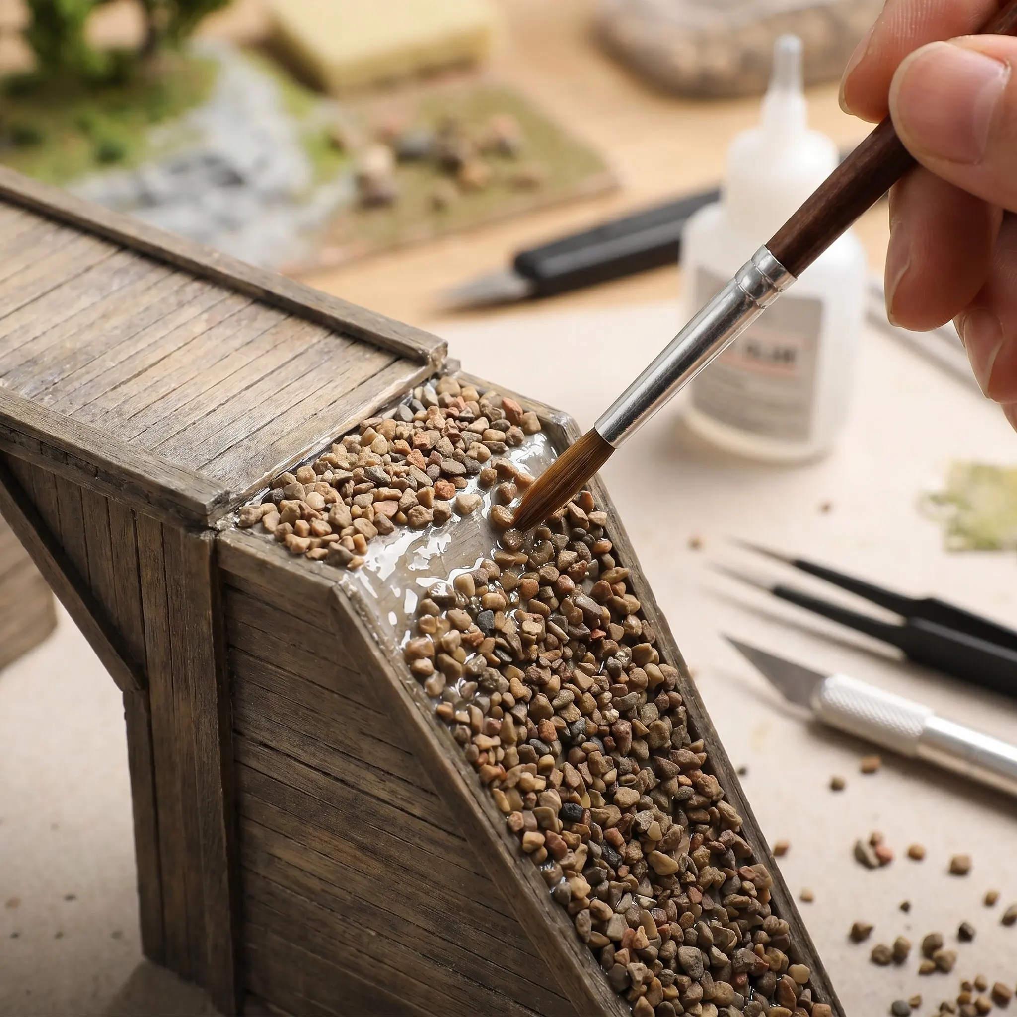 2Packs Track Basing Stone Natural Miniature Pebble Gravel 100G 1Mm-2Mm Railroad Ballast Rock Basing Kit Landscape Diorama