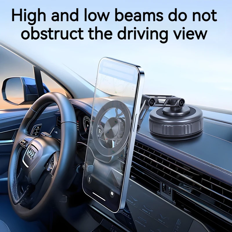 G188S Универсальные вакуумные чашки Магнитный автомобильный держатель для телефона Трехосевой складной 360° °   Вращающееся крепление идеально подходит для стекла в ванной комнате в спальне