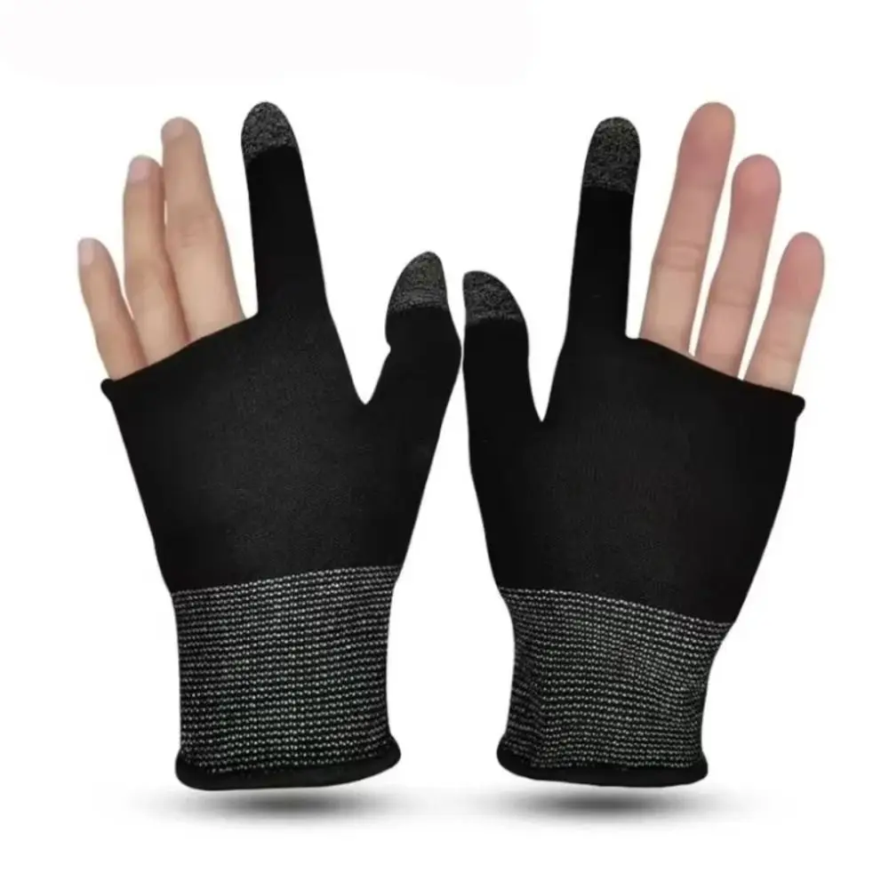 New Non-scratch Gaming Gloves Breathable Portable Finger Thumb Sleeves Black Gaming Mittens