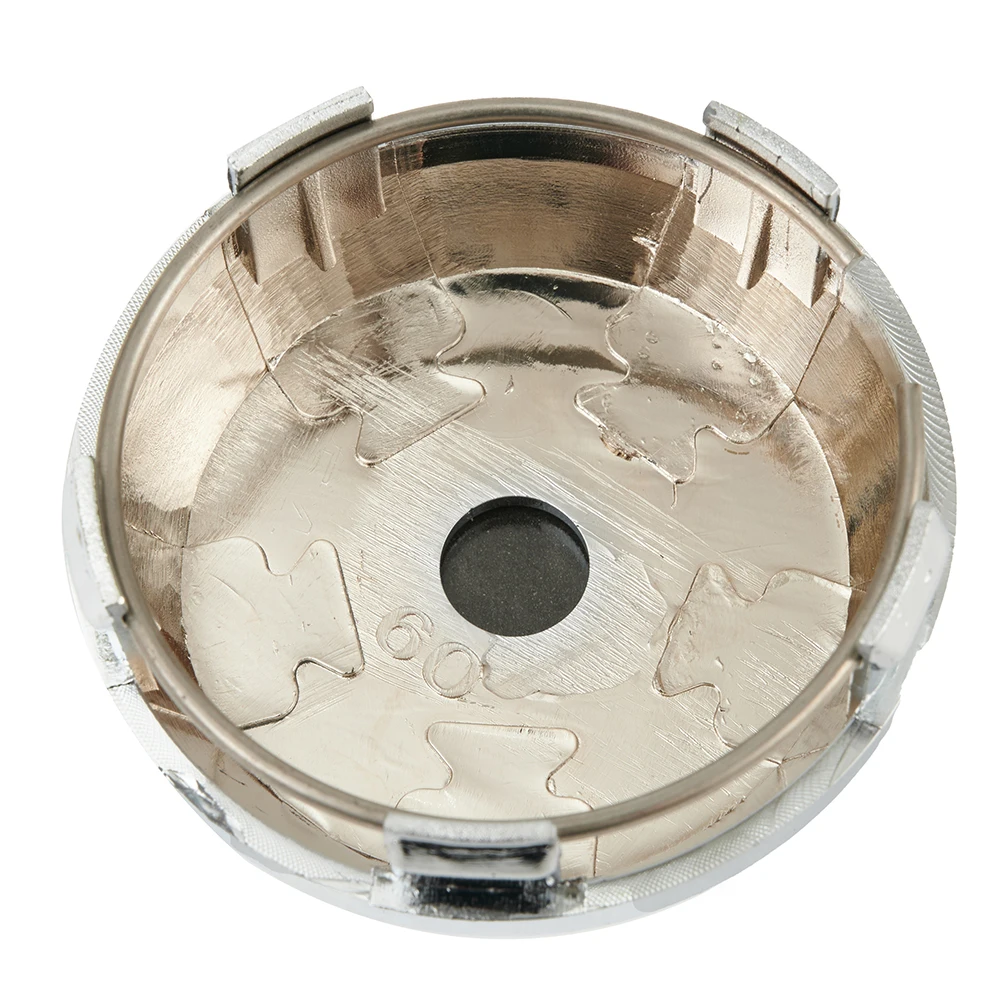 4pcs Car Wheel Center Cap Rim Chrome Hub Cap 60mm No Logo Silver Base Automobiles Parts Accessories Wheel Center Cap