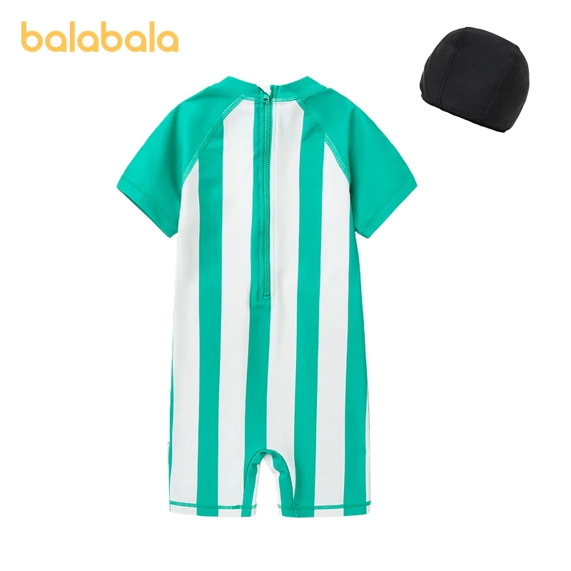 Balabala Children Swimwear Set Boys 2024 Summer New Separates Swim Trunks Swimming Children and Toddlers Trendy Color Block