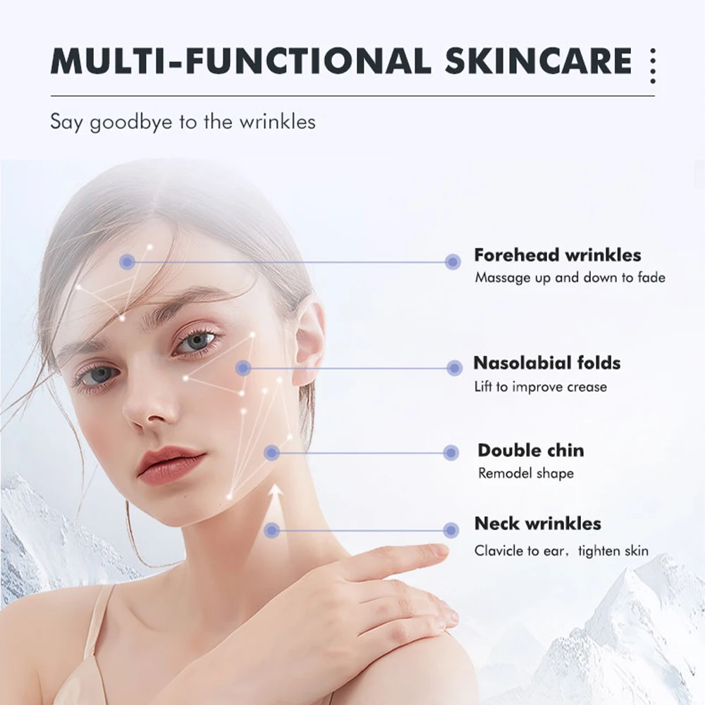 Ohio eur de cou chaud et froid, appareil de beauté, refroidissement du cou et du visage, lifting EMS, présidence, décolleté plus mince, double ruisseau, beverer, œdème, refroidisseur de peau