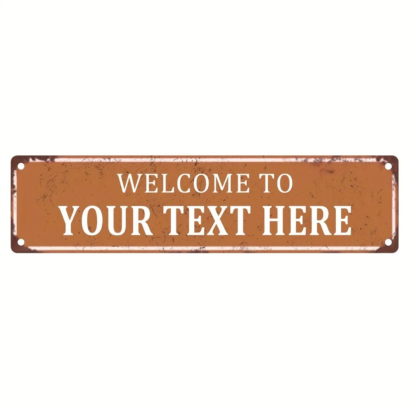 CIFbuy Customizable Retro Metal Welcome Sign, 40×10cm Waterproof Multi‑Scene Home Wall Decor