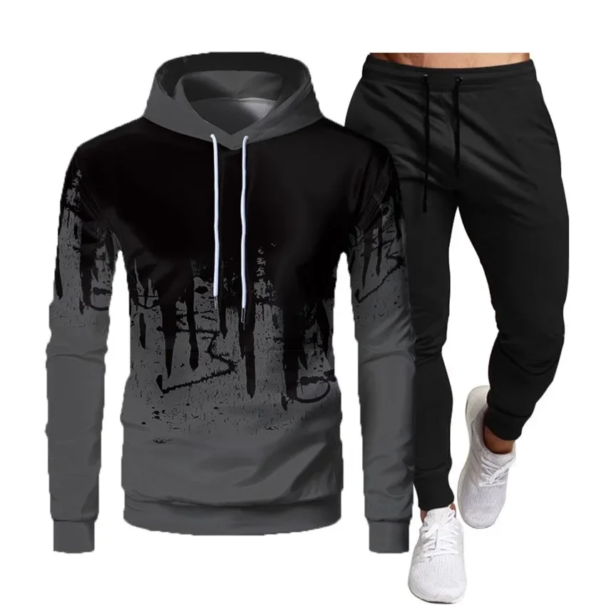 Women Winter hoodies Men Tracksuit 2 Piees Sets Hooded Sweatshirt Men Women Autumn Hoodies Pants Male Hoodies Running Sportswear