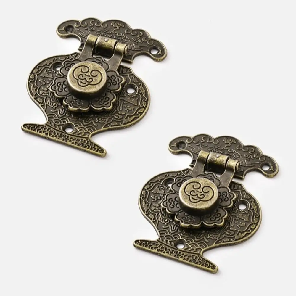 

10 Pcs Retro Antique Bronze Hasp Lock Zinc Alloy Hook Kit Mini Cabinet Buckle Lock Decorate Bronzed Brass Box Buckle Lock