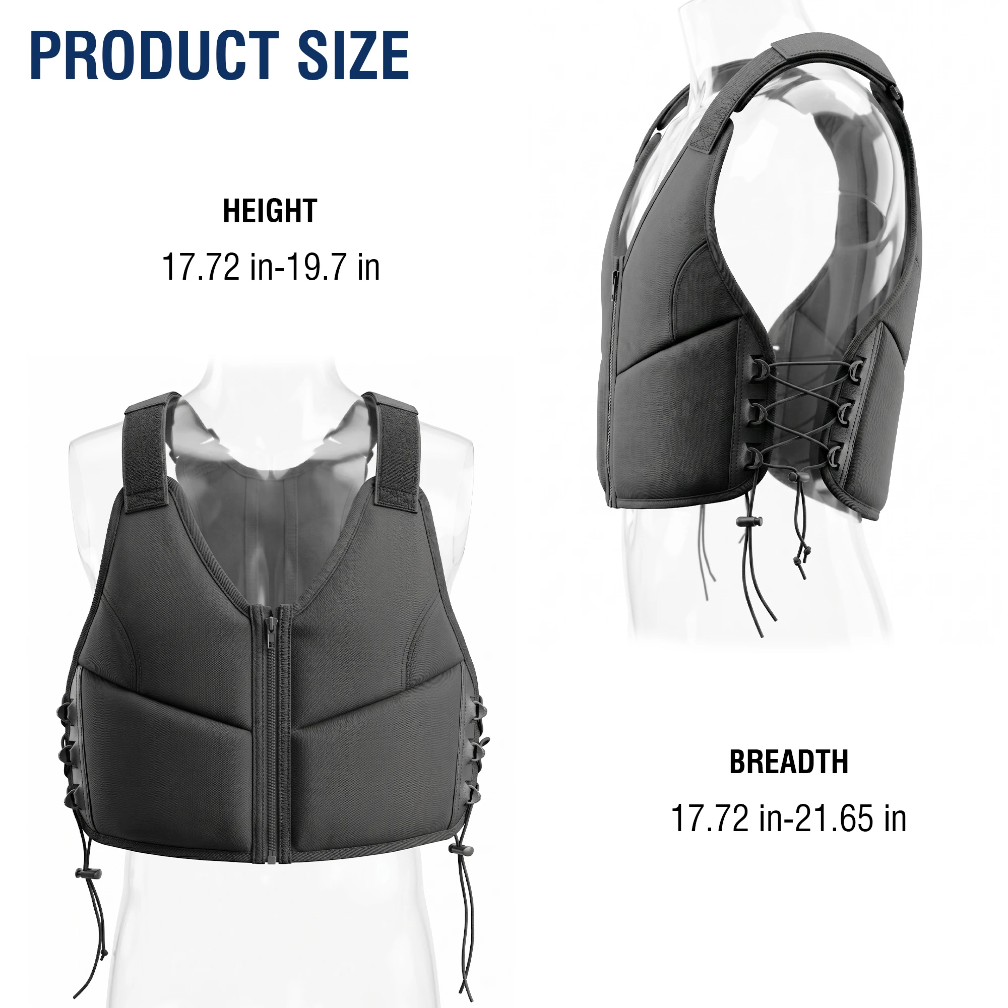 10LBS Adjustable Weighted Vest for Women Breathable Workout Vest with Zipper & Lace-Up Design for Running, Walking & Strength Training