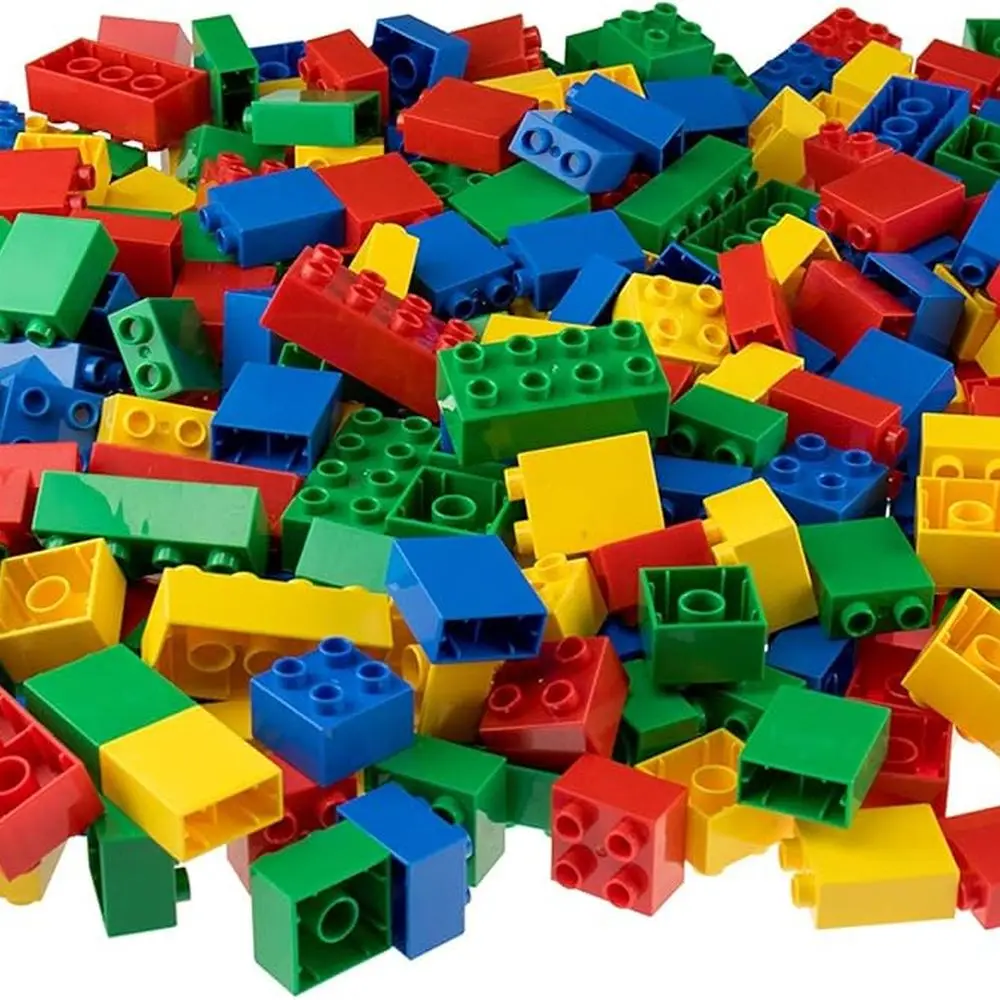 مكعبات بناء نابضة بالحياة للأطفال الصغار - مجموعة مكونة من 25 قطعة سهلة الإمساك باللون الأحمر والأخضر والأزرق والأصفر