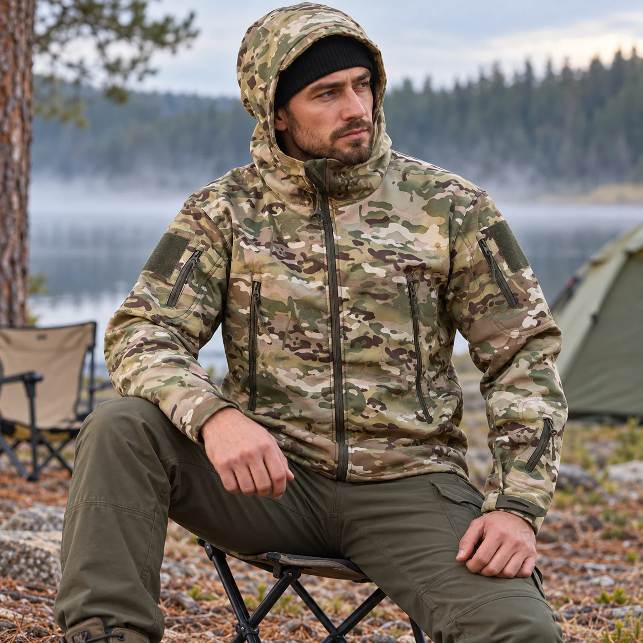 Shark Soft Shell Tactical Jacket Men Waterproof Warm Windbreaker US Clothing Winter Big Size Men Camouflage Jackets