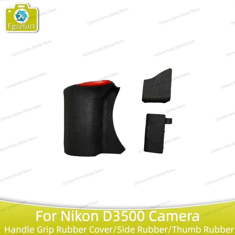 New Original 3 pieces A Set of Repair Part For Nikon D3500 Front Handle Grip Rubber Cover / Side Rubber / Thumb Rubber