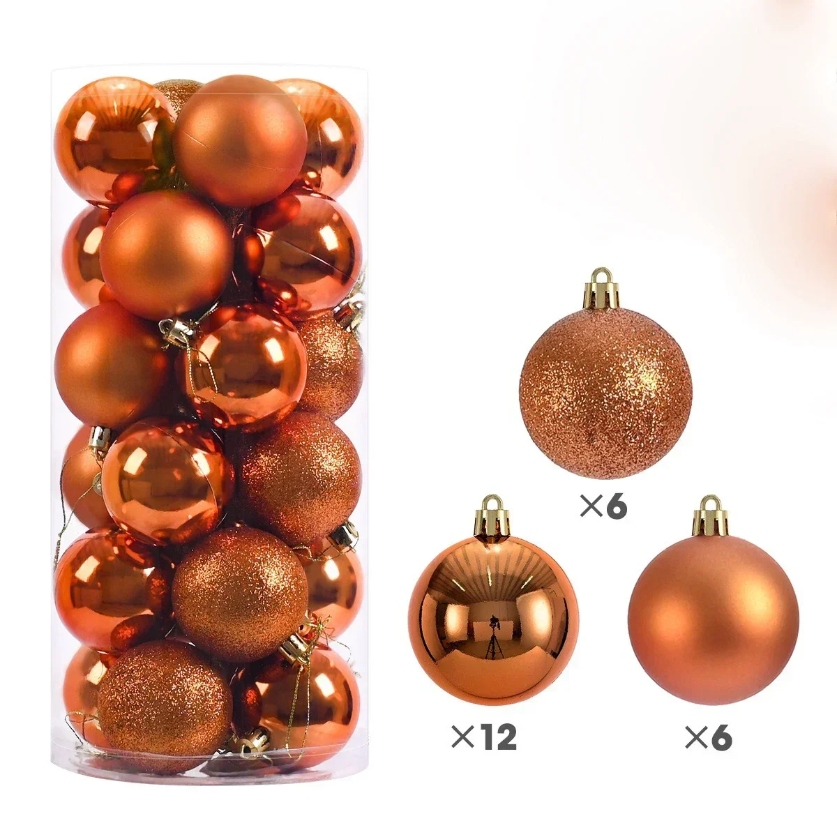 Hot 24Pcs 3/4/6cm Weihnachten Baum Kugeln Mehrfarbige Weihnachten Ball Dekorationen Glitter Weihnachten Baubles ornament Ball Party Wohnkultur – Detail 12