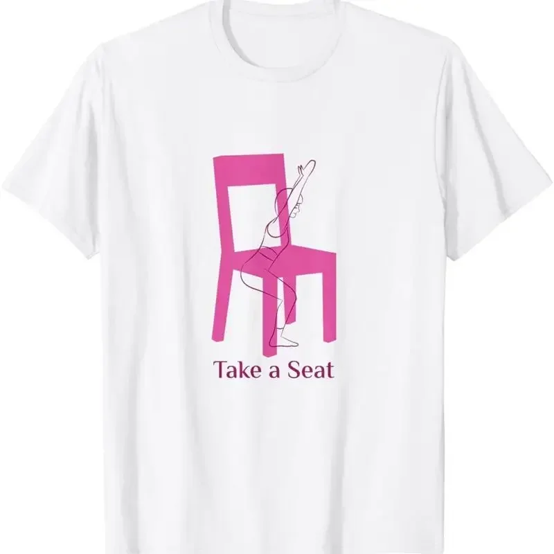 Asana Yoga Poses Chair Pose Utkatasana Funny Women Yogini T Shirt