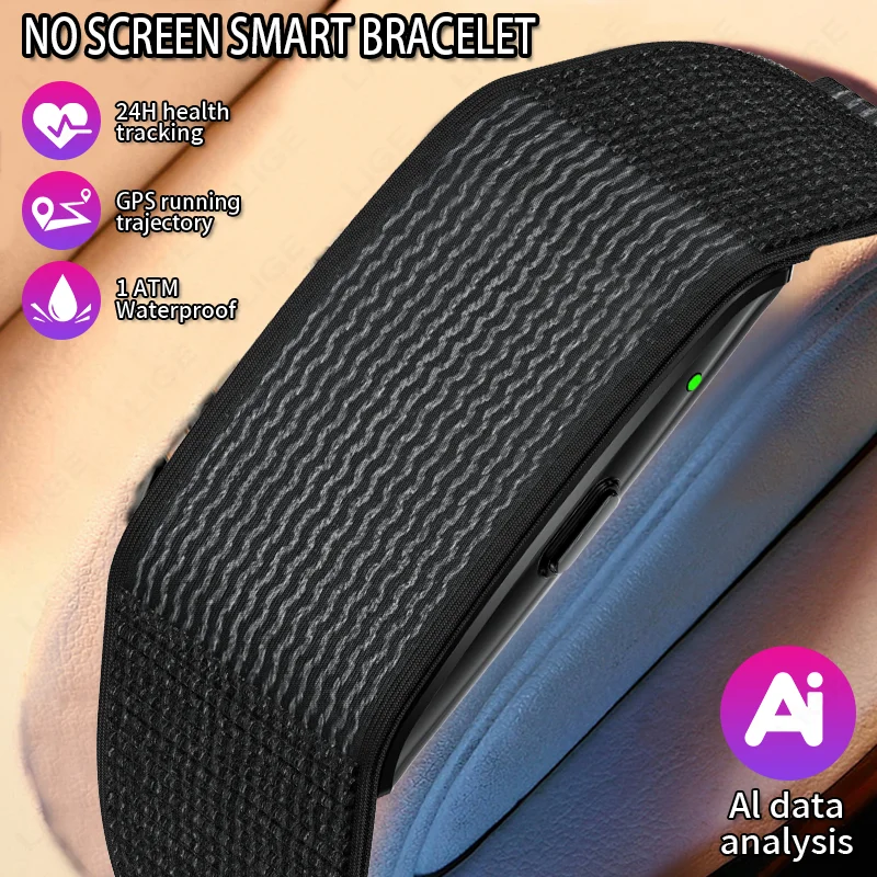 

LIGE New No Screen Smart Bracelet GPS Tracker Sports Fitness Band Blood Pressure Heart Rate Pedometer 1ATM Waterproof Smartwatch