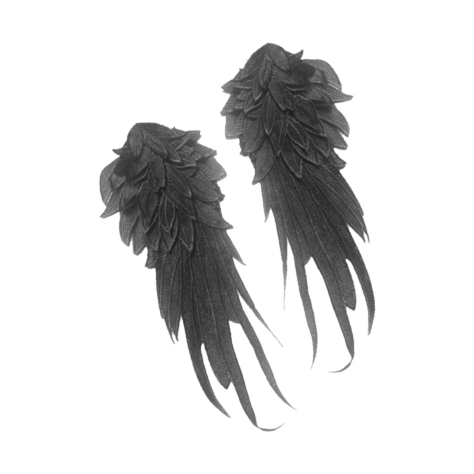 

1Pair Black Embroidered Angel Wing Cloth Patch DIY Sew- for Halloween Christmas Cosplay Party Costume Performance Decor