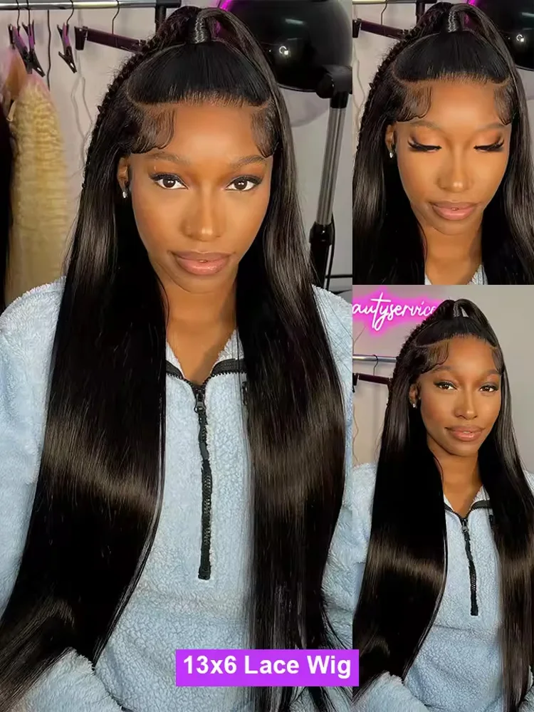 الكثافة 13x6 العظام مستقيم Hd الدانتيل شعر مستعار أمامي 40 بوصة 13x4 الدانتيل أمامي خصلات الشعر المستعار الإنسان للنساء خصلات الشعر المستعار البرازيلي