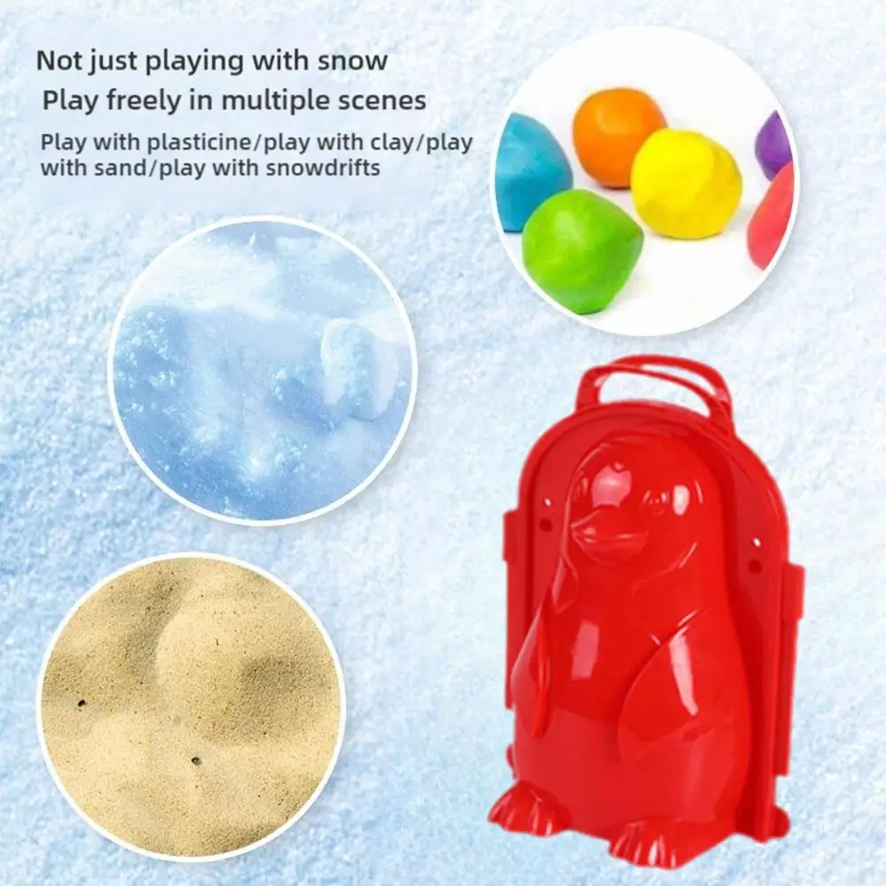 Pingwin Snow Mold 3D Snowball Clip Toy Dziecięce zabawki śnieżne na zewnątrz Zagęszczony klips do śnieżek Losowy kolor Snowball Maker 1szt.