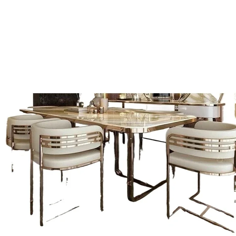 Light luxury marble dining table Modern simple dining table Home Italian high-end sense Home dining table and chairs