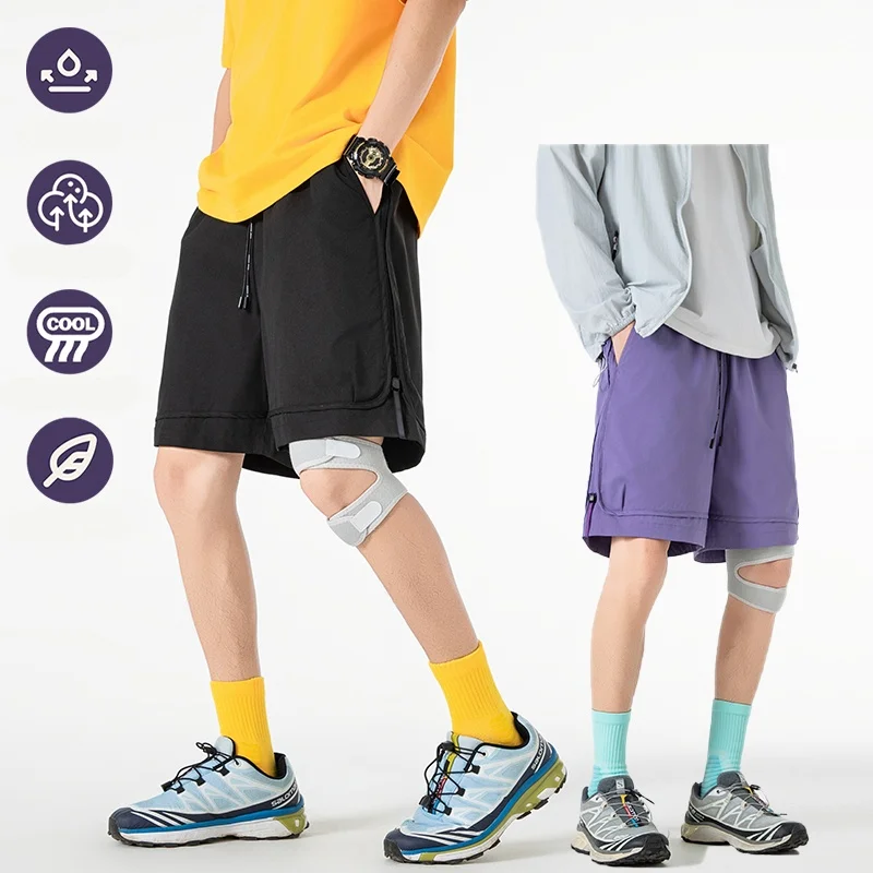 

Лето 202, новые спортивные шорты на открытом воздухе, повседневные эластичные шнурки на талии, индивидуальный дизайн на молнии для мужчин, комфорт и пуха