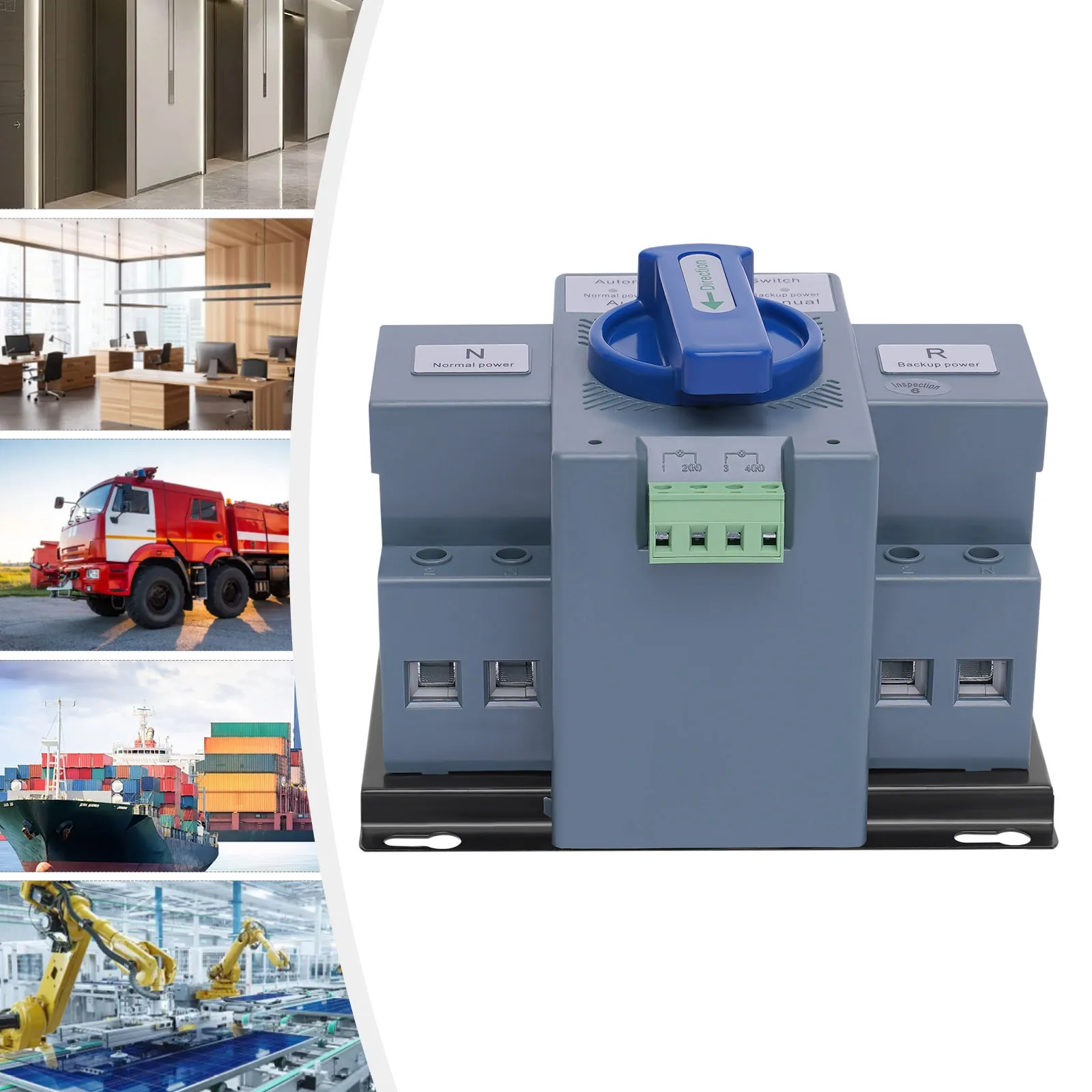 Saklar Transfer Otomatis Daya Ganda 63A ATS untuk Generator, Saklar Pengalih Generator 2P, Saklar Pengalih Generator 50/60Hz