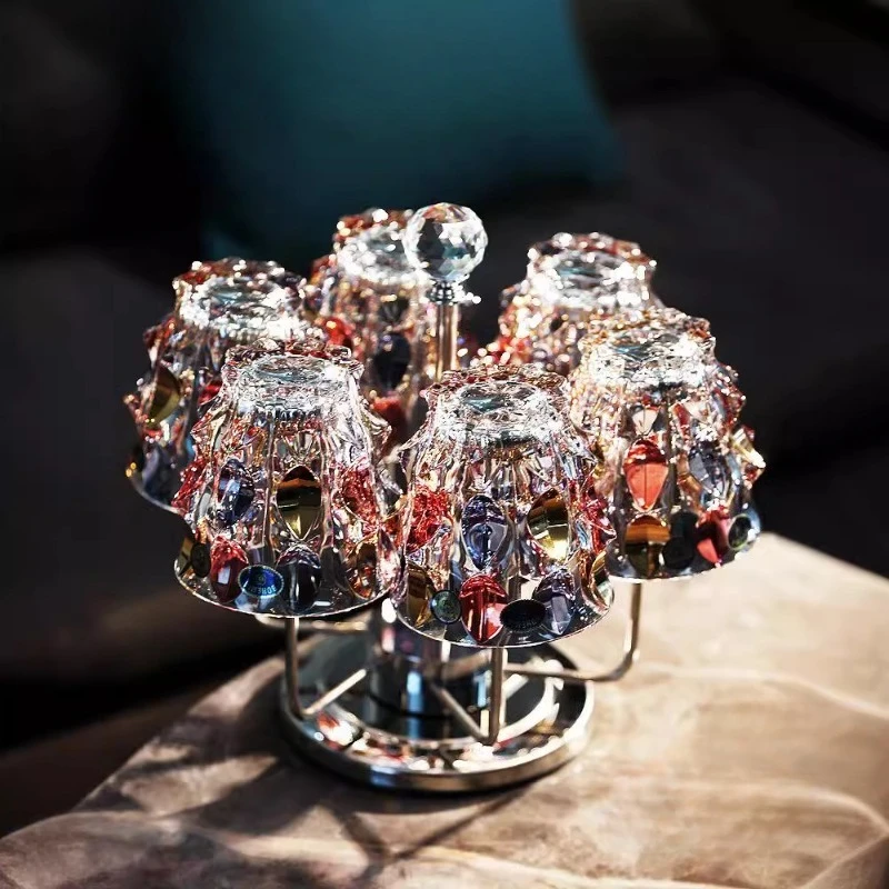 

Crystal glass high-end colored whiskey foreign wine glass wine set to cup gift box set