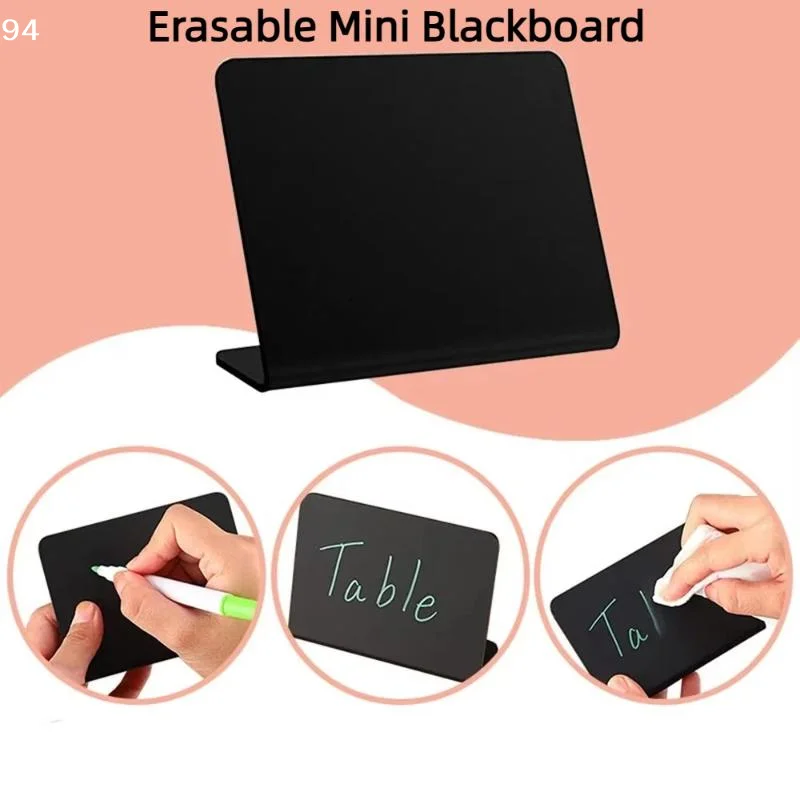 10pcs Mini Chalkboard Erasable Easel Food Signs Menu Board Price Tags Blackboard Wedding Party Erasable Double-Sided Price Tag