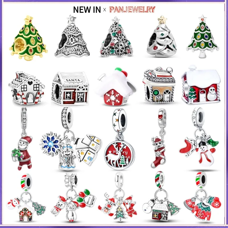 

Top selling% 100925 Pure Silver Christmas Series Beads Suitable for Original Pan Charm Bracelet Making Women's Jewelry